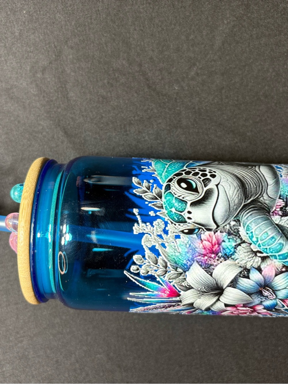 Blue Sea Turtle cup , plastic
